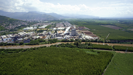 Aerial view of the Smurfit Kappa Cali plant in Colombia